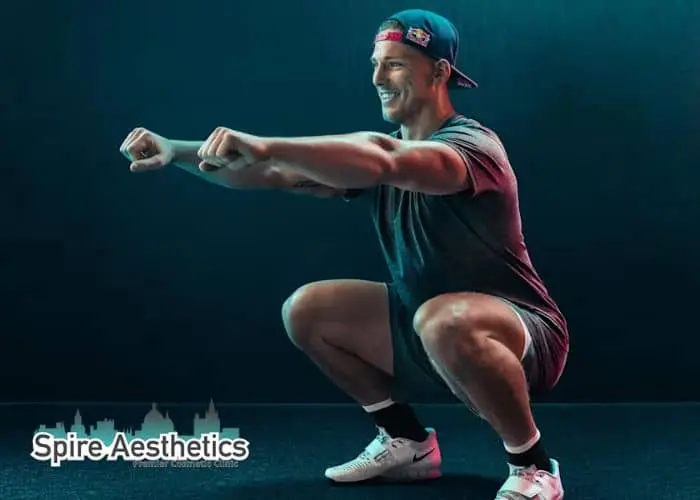 Image of man build leg muscle Kington through exercise