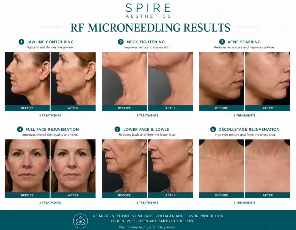RF Microneedling Skin tightening Kington results